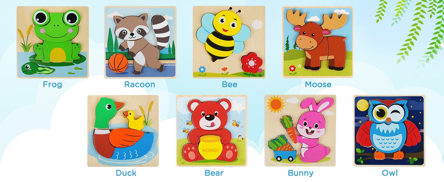 wooden puzzles for toddlers